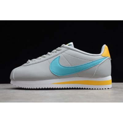 Nike Bayan Classic Cortez Leather Gri / Platini Lifestyle Ayakkabı Türkiye - ZHXG5P6S